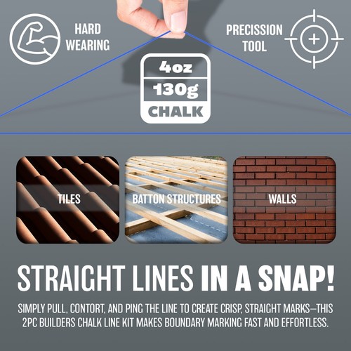 New 2pc builders chalk - chalk, string